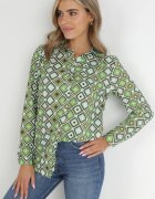 cflo Cămașă Verde deschis cu nasturi cu model geometric Ieawe