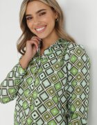 cflo Cămașă Verde deschis cu nasturi cu model geometric Ieawe