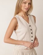 cflo Compleu de costum de vară din viscoză cu dungi: vestă și pantaloni Paneris Bej