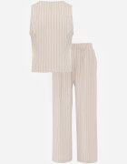 cflo Compleu de costum de vară din viscoză cu dungi: vestă și pantaloni Paneris Bej