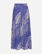 cflo Pantaloni Albastre din Viscoză 7/8 cu croi larg cu talie înaltă și elastic în talie Risalinse