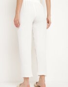 cflo Pantaloni Albi cu Talie Înaltă Tip Paper Bag cu Elastic în Talie Noravia