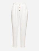 cflo Pantaloni Albi cu Talie Înaltă Tip Paper Bag cu Elastic în Talie Noravia