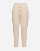 cflo Pantaloni Bej cu Talie Înaltă Tip Paper Bag cu Elastic în Talie Noravia