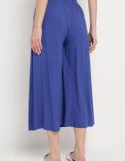 cflo Pantaloni Bleumarin Palazzo din Viscoză cu Elastic în Talie Decorați cu Nasturi cu Crăci 3/4 Efilis