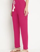 cflo Pantaloni Fucsia cu Elastic în Talie Decorați cu Șnururi Efista