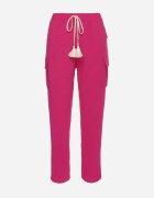 cflo Pantaloni Fucsia cu Elastic în Talie Decorați cu Șnururi Efista
