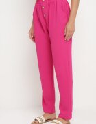 cflo Pantaloni Fucsia cu talie înaltă tip Paper Bag cu elastic în talie Noravia