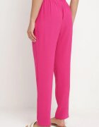 cflo Pantaloni Fucsia cu talie înaltă tip Paper Bag cu elastic în talie Noravia