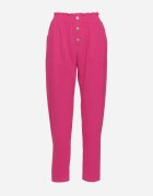 cflo Pantaloni Fucsia cu talie înaltă tip Paper Bag cu elastic în talie Noravia