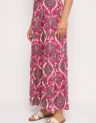 cflo Pantaloni Fucsia Lărgi Din Viscoză Cu Talie Înaltă și Elastic în Talie Risettesna