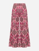 cflo Pantaloni Fucsia Lărgi Din Viscoză Cu Talie Înaltă și Elastic în Talie Risettesna