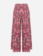 cflo Pantaloni Fucsia Lărgi Din Viscoză Cu Talie Înaltă și Elastic în Talie Risettesna