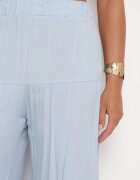 cflo Pantaloni Largi Albastru Deschis din Viscoză cu Talie Elastică Decorați cu Volan Dimlea