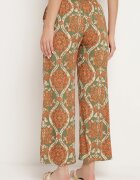 cflo Pantaloni Largi Bej închis din Viscoză în Stil Boho cu Elastic în Talie și Talie Înaltă Tiamaylee
