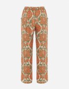cflo Pantaloni Largi Bej închis din Viscoză în Stil Boho cu Elastic în Talie și Talie Înaltă Tiamaylee