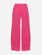 cflo Pantaloni Largi Roz închis din Viscoză cu elastic în talie decorați cu un volan Dimlea