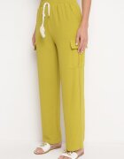 cflo Pantaloni Largi Verde deschis Palazzo cu elastic în talie și buzunare cu clapetă Rannestia