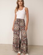 cflo Pantaloni Maro din Viscoză Tip Palazzo Cu talie înaltă și elastic în talie Agnalia