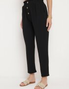 cflo Pantaloni negri cu talie înaltă tip Paper Bag cu elastic în talie Noravia