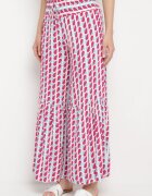 cflo Pantaloni Palazzo Fucsia-Albi din Vâscoză cu Elastic în Talie și Talie Înaltă Tiimabell