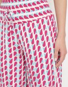cflo Pantaloni Palazzo Fucsia-Albi din Vâscoză cu Elastic în Talie și Talie Înaltă Tiimabell