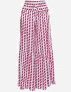 cflo Pantaloni Palazzo Fucsia-Albi din Vâscoză cu Elastic în Talie și Talie Înaltă Tiimabell