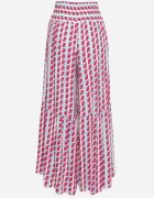 cflo Pantaloni Palazzo Fucsia-Albi din Vâscoză cu Elastic în Talie și Talie Înaltă Tiimabell