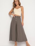 cflo Pantaloni Palazzo Maro din Viscoză cu Elastic în Talie Decorați cu Nasturi cu Picior 3/4 Efilis