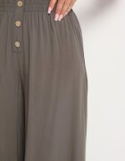 cflo Pantaloni Palazzo Maro din Viscoză cu Elastic în Talie Decorați cu Nasturi cu Picior 3/4 Efilis