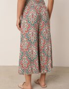 cflo Pantaloni Roșii Largi din Viscoză cu model Retro Zeramara