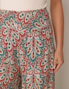 cflo Pantaloni Roșii Largi din Viscoză cu model Retro Zeramara