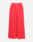 cflo Pantaloni Roșii Palazzo din Viscoză cu Elastic în Talie Decorați cu nasturi cu Craci 3/4 Efilis