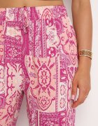 cflo Pantaloni roz Palazzo din Viscoză cu Elastic în Talie Lirfea
