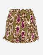 cflo Pantaloni scurți din viscoză verde deschis cu elastic în talie Tiamalise