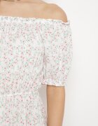 cflo Rochie Albă Midi din Viscoză stil spaniol cu imprimeu floral Oserafia