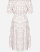 cflo Rochie Albă Midi din Viscoză stil spaniol cu imprimeu floral Oserafia