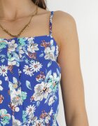 cflo Rochie Albastră cu bretele subțiri din Viscoză cu imprimeu floral Kimball