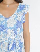 cflo Rochie Albastră din Viscoză cu Imprimeu Floral Fannio