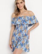 cflo Rochie Albastră Spaniolă Mini din Viscoză Elastică Zamra