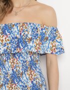 cflo Rochie Albastră Spaniolă Mini din Viscoză Elastică Zamra