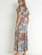 cflo Rochie albastru deschis-roșie Maxi din Viscoză cu elastic în talie Annam