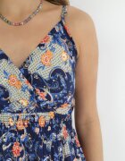 cflo Rochie albastru marin Maxi cu elastic în talie și bretele reglabile din viscoză Destina