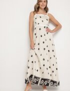 cflo Rochie Bej de Viscoză cu Model Geometric Lenirisa