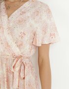 cflo Rochie Bej deschis tip petrecut din Viscoză cu elastic în talie și model metalic Hollis