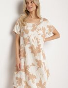 cflo Rochie Bej închis din Viscoză cu Imprimeu Floral Emitine