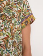 cflo Rochie Bej-Verde din viscoză Evazată cu model Paisley Mastis