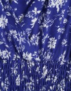 cflo Rochie Bleumarin din Viscoză cu Elastic Încrețit în Talie și Decolteu Petrecut Nivih