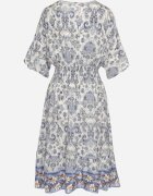 cflo Rochie bleumarin din Viscoză cu model Ornamental cu elastic lat în Talie Tanissla