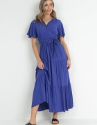 cflo Rochie Bleumarin Evazată Maxi cu Cordon Legat Japhelia